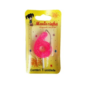 MARIAZINHA VELA BRILHINHO N6 ROSA C/10