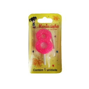 MARIAZINHA VELA BRILHINHO N8 ROSA C/10