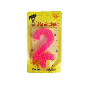 MARIAZINHA VELA SUPER BRILHO N2 ROSA C/10