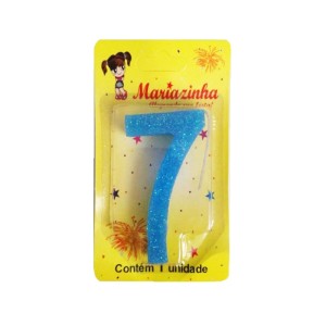 MARIAZINHA VELA SUPER BRILHO 7 AZUL C/10