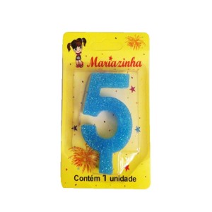 MARIAZINHA VELA SUPER BRILHO 5 AZUL C/10