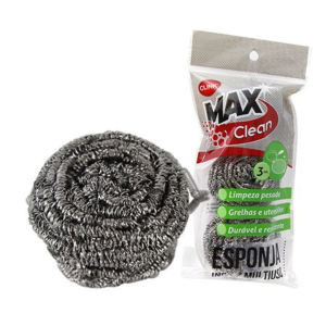 Kit com 3 Esponjas de Inox 6,5x4,5cm CK4163 Clink – Durabilidade e Praticidade na Limpeza!