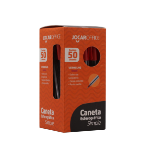 CANETA ESFEROGRÁFICA SIMPLE MEDIA VERMELHA C/50 REF: 97690 - LEO&LEO