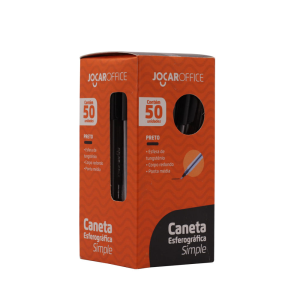 CANETA ESFEROGRÁFICA SIMPLE MEDIA PRETA C/50 REF: 97689 - LEO&LEO