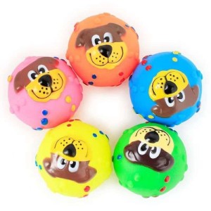BRINQUEDO PETS BOLA BORRACHA COM CARA DE DOG ZN0070